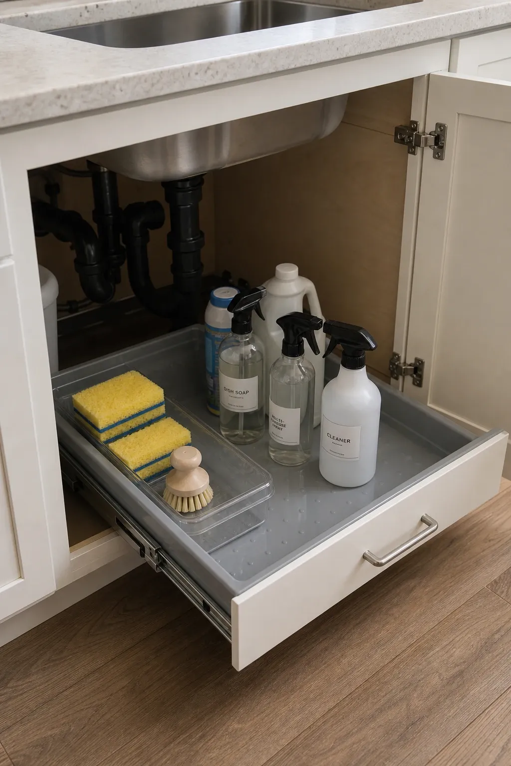 cooking utensil drawer in a kitchen