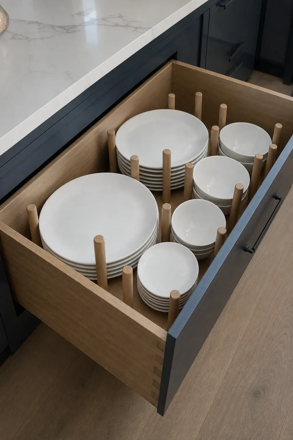 drawer insert for utensils in a kitchen