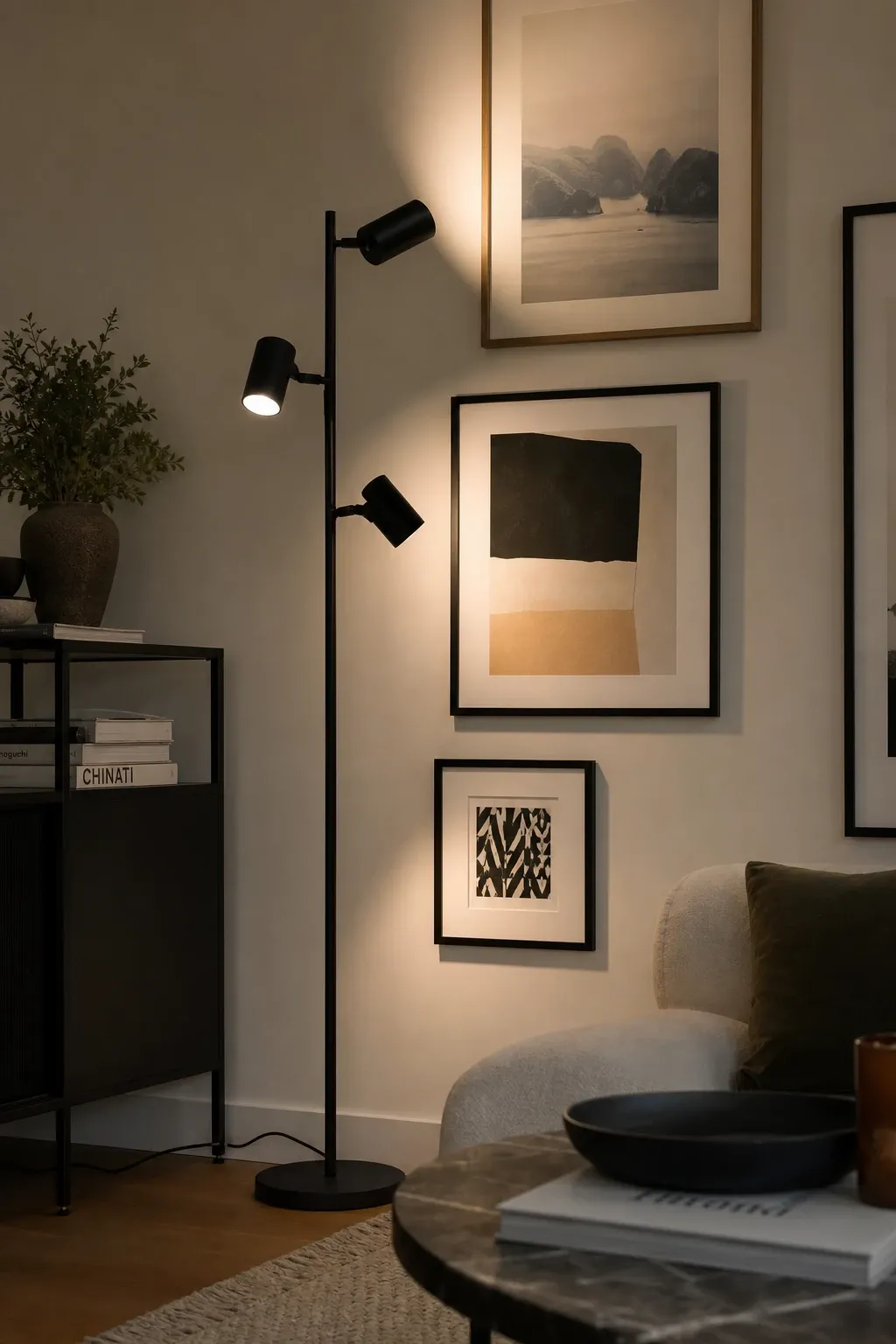 paper or rice paper lantern lamp in a living room