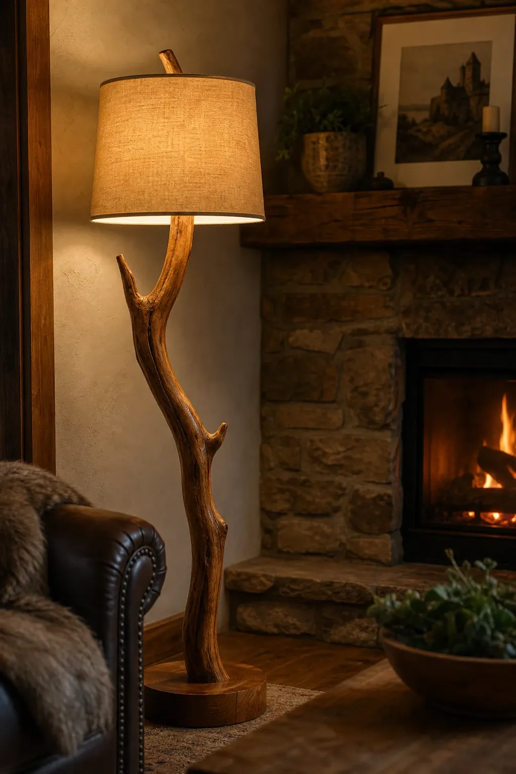 slim minimalist floor lamp in a living room