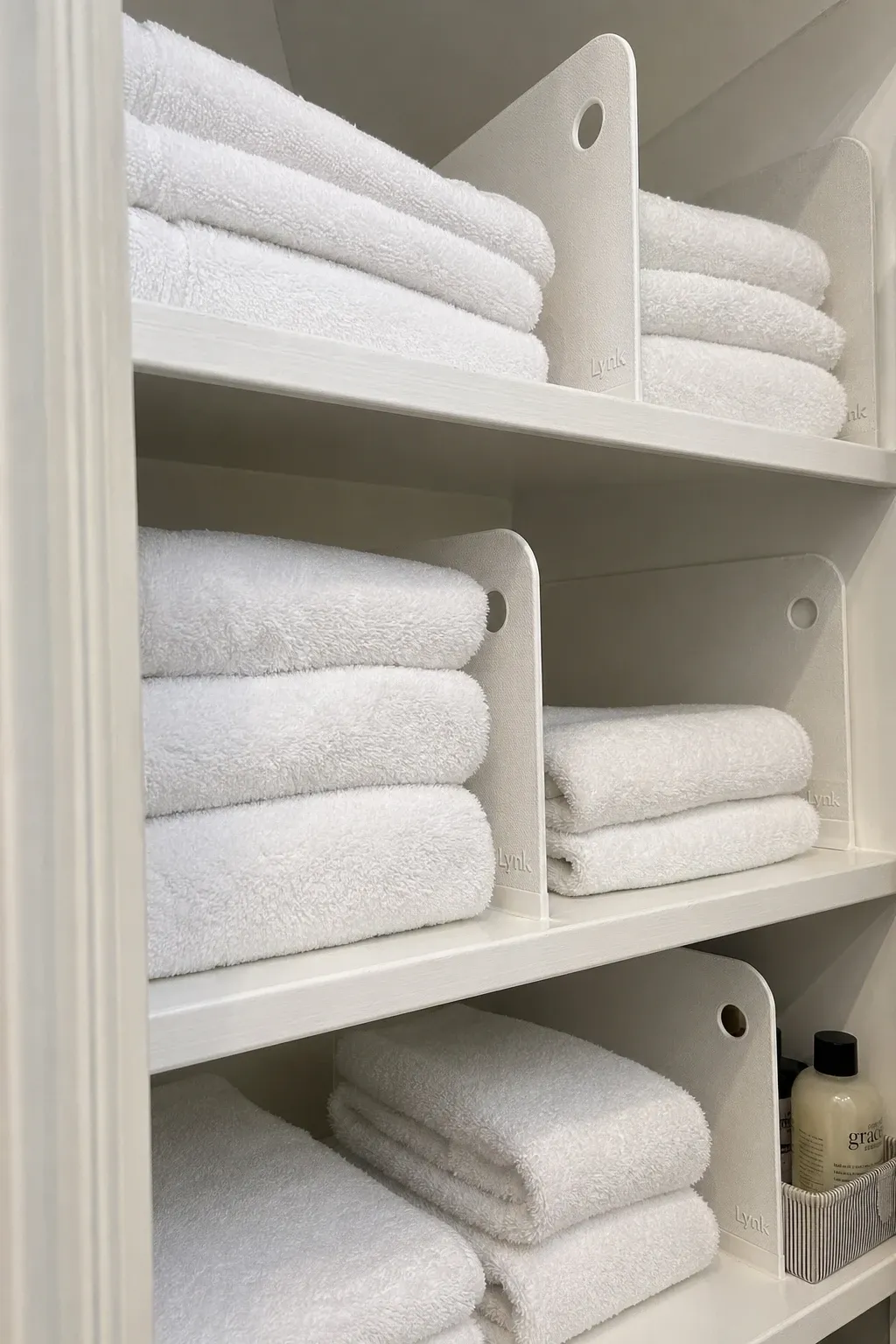 shelf dividers in a closet