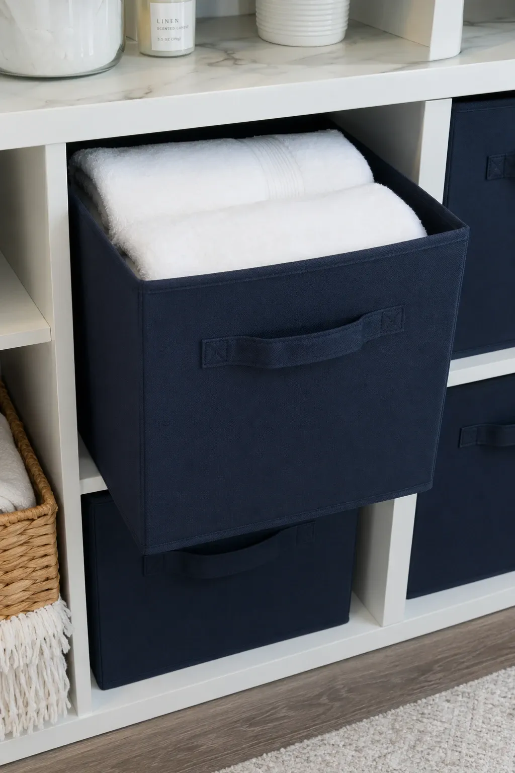 shelf liners in a closet