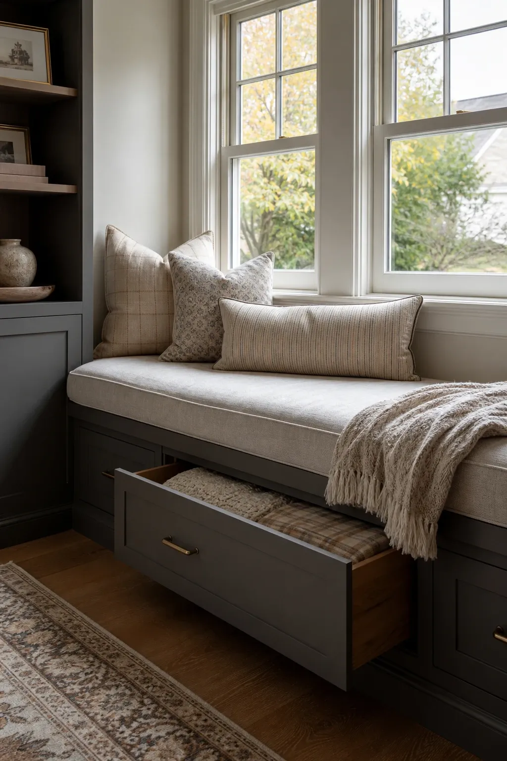 over-the-arm sofa drape in a living room