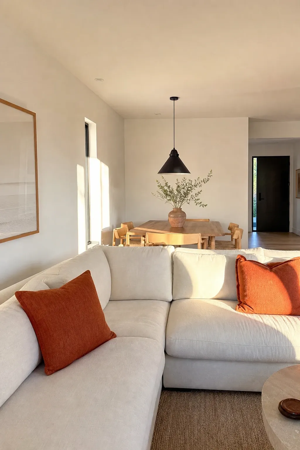 earthy minimalist in a living room