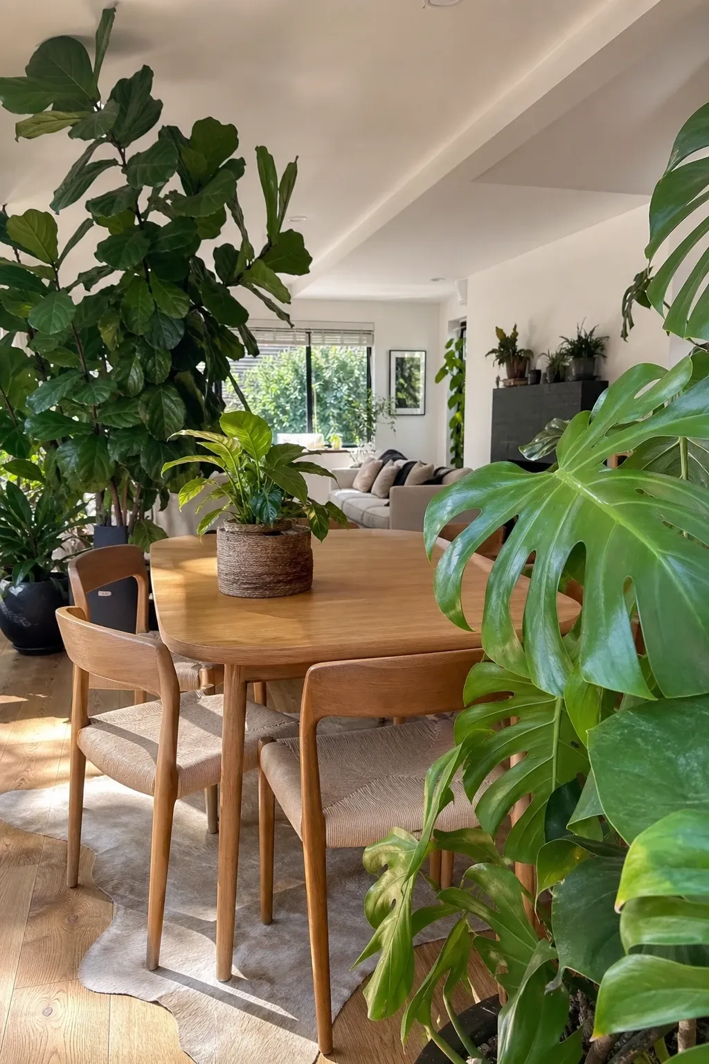 same color palette both zones in a living room