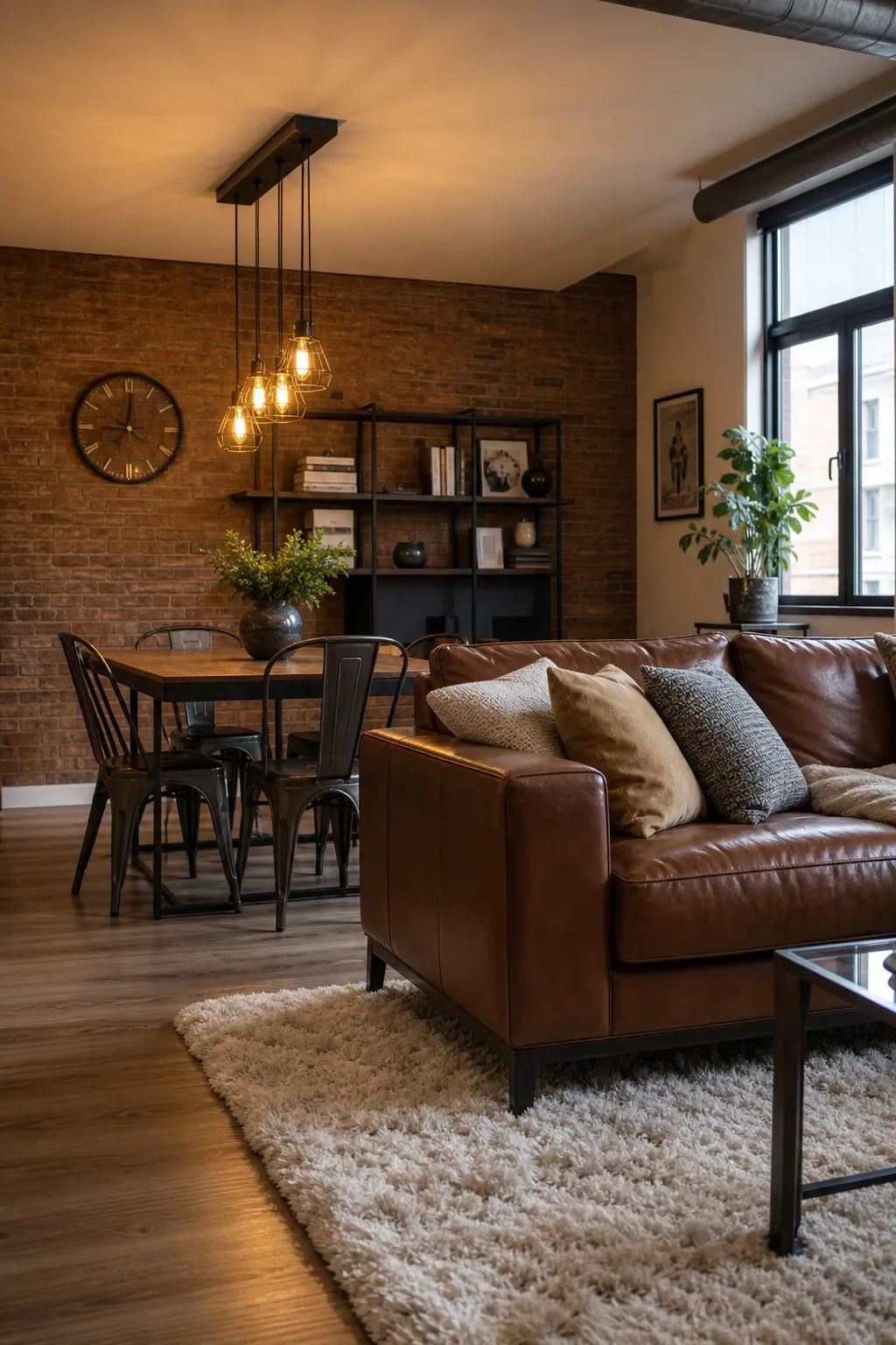 sofa as room divider in a living room