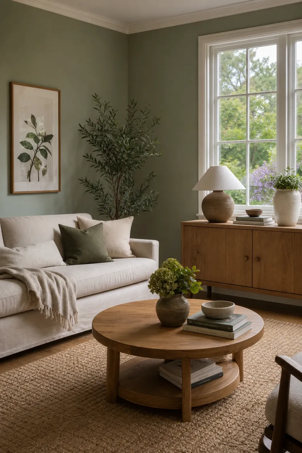 dusty blue in a living room