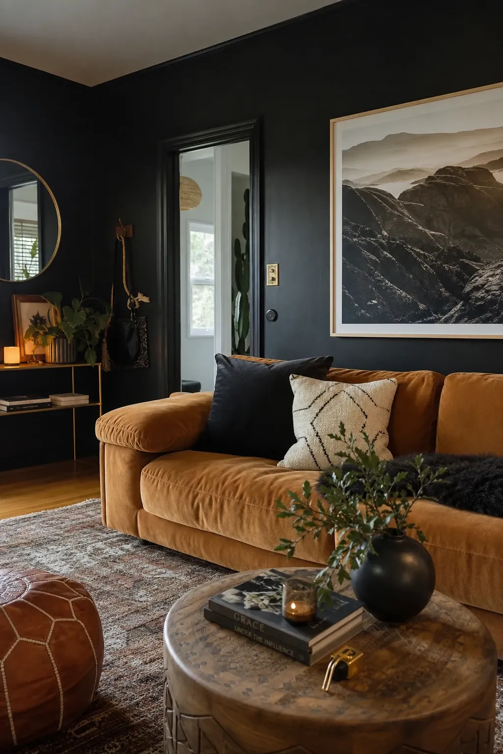 warm terracotta in a living room
