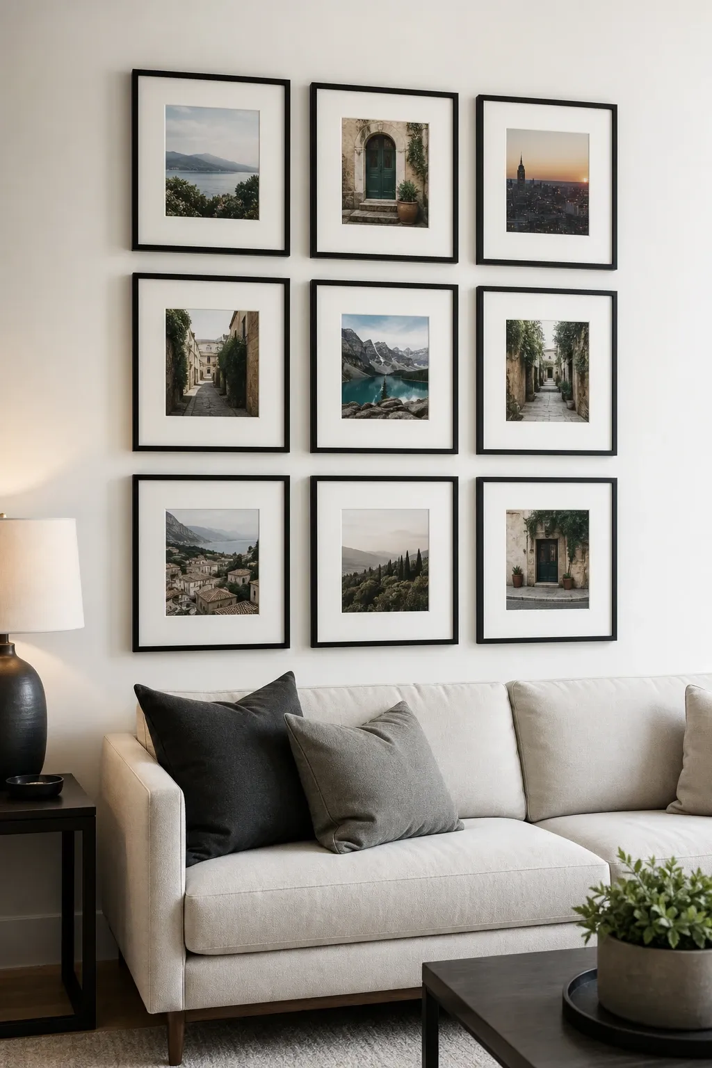 metal wall art in a living room