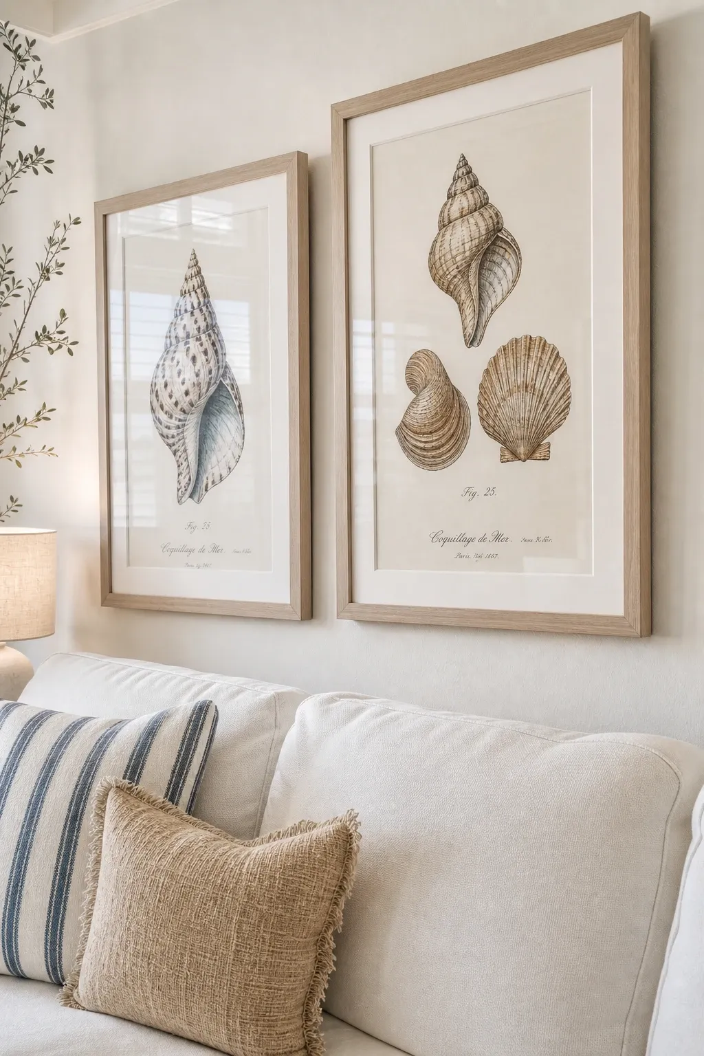 picture ledge display in a living room