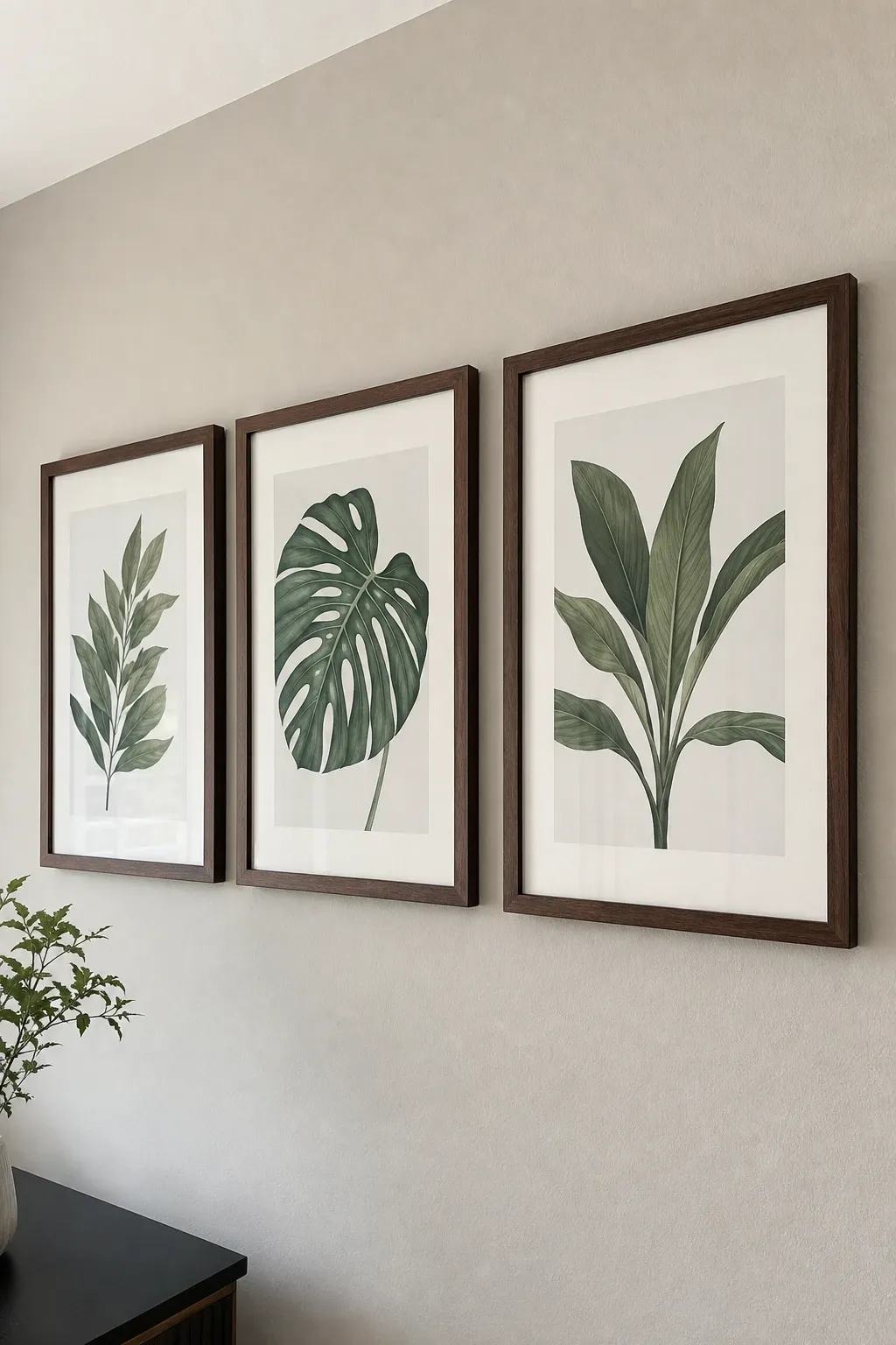 wall-mounted plants in a living room