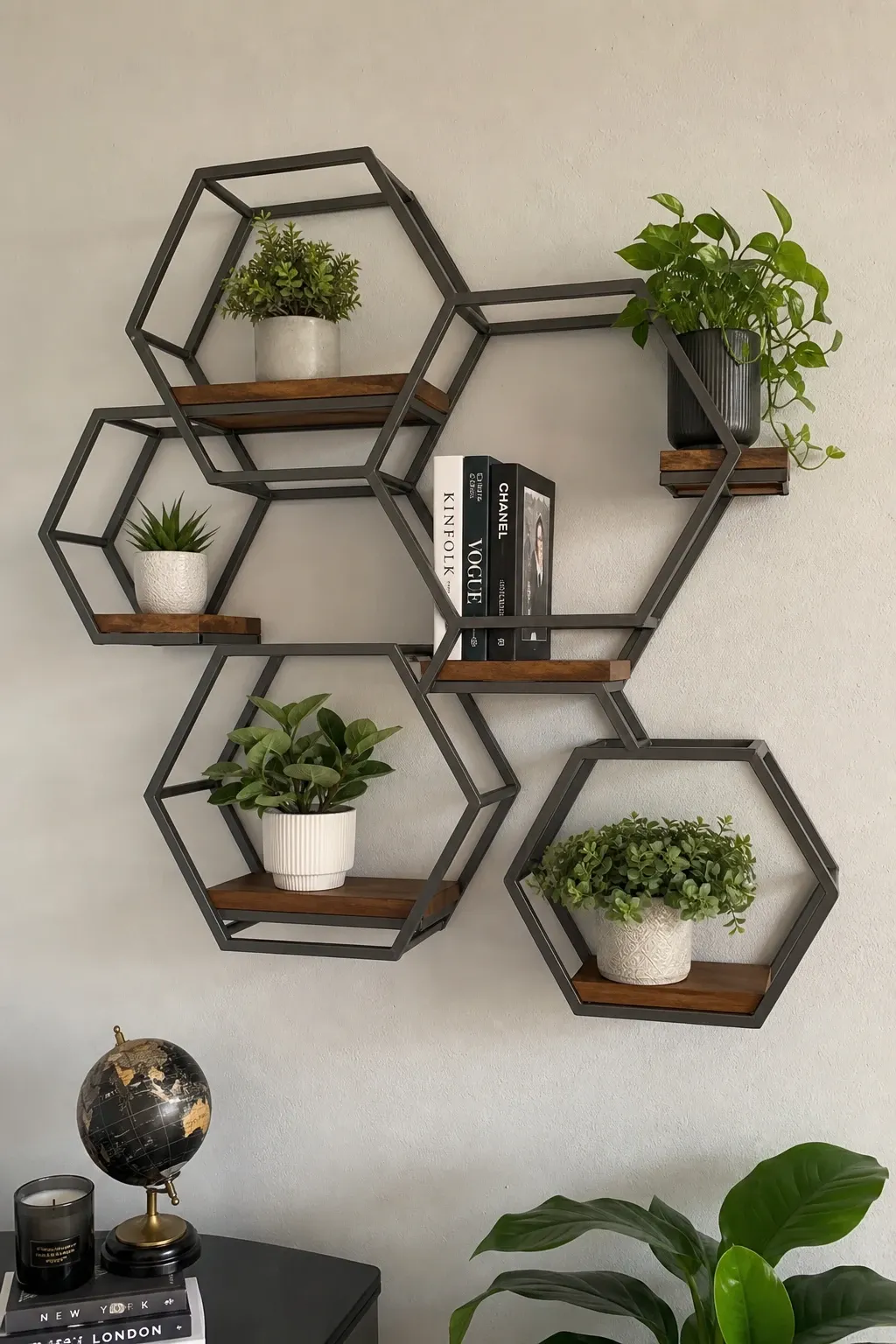 woven wall hangings in a living room