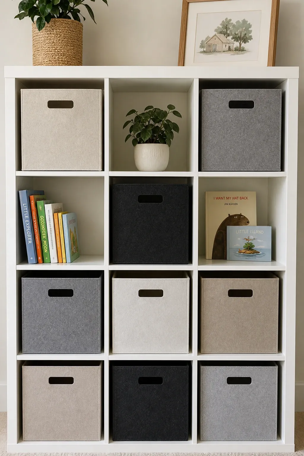 built-in window seat with storage in a living room