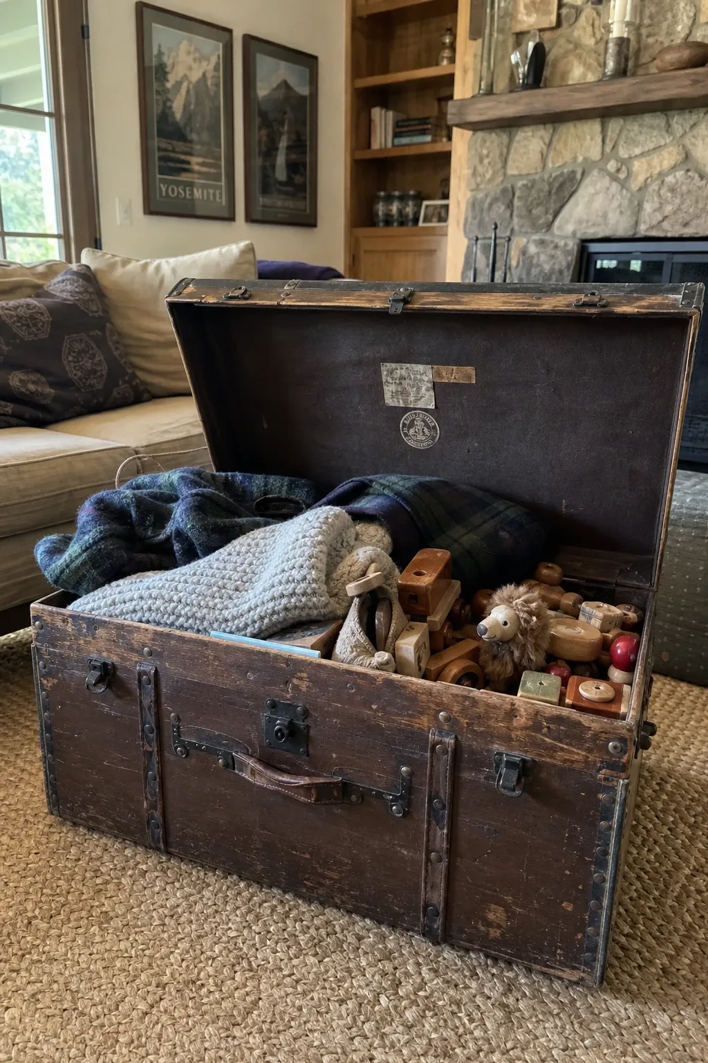 stackable crates in a living room