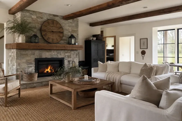 rustic farmhouse living room decor that feels lived in