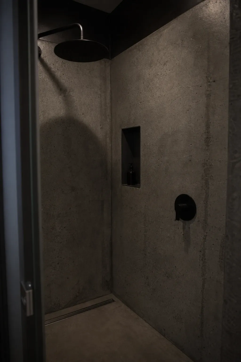 industrial concrete and matte black