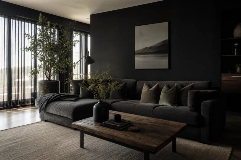 Embracing Elegance: 17 Sophisticated Black Living Room Ideas