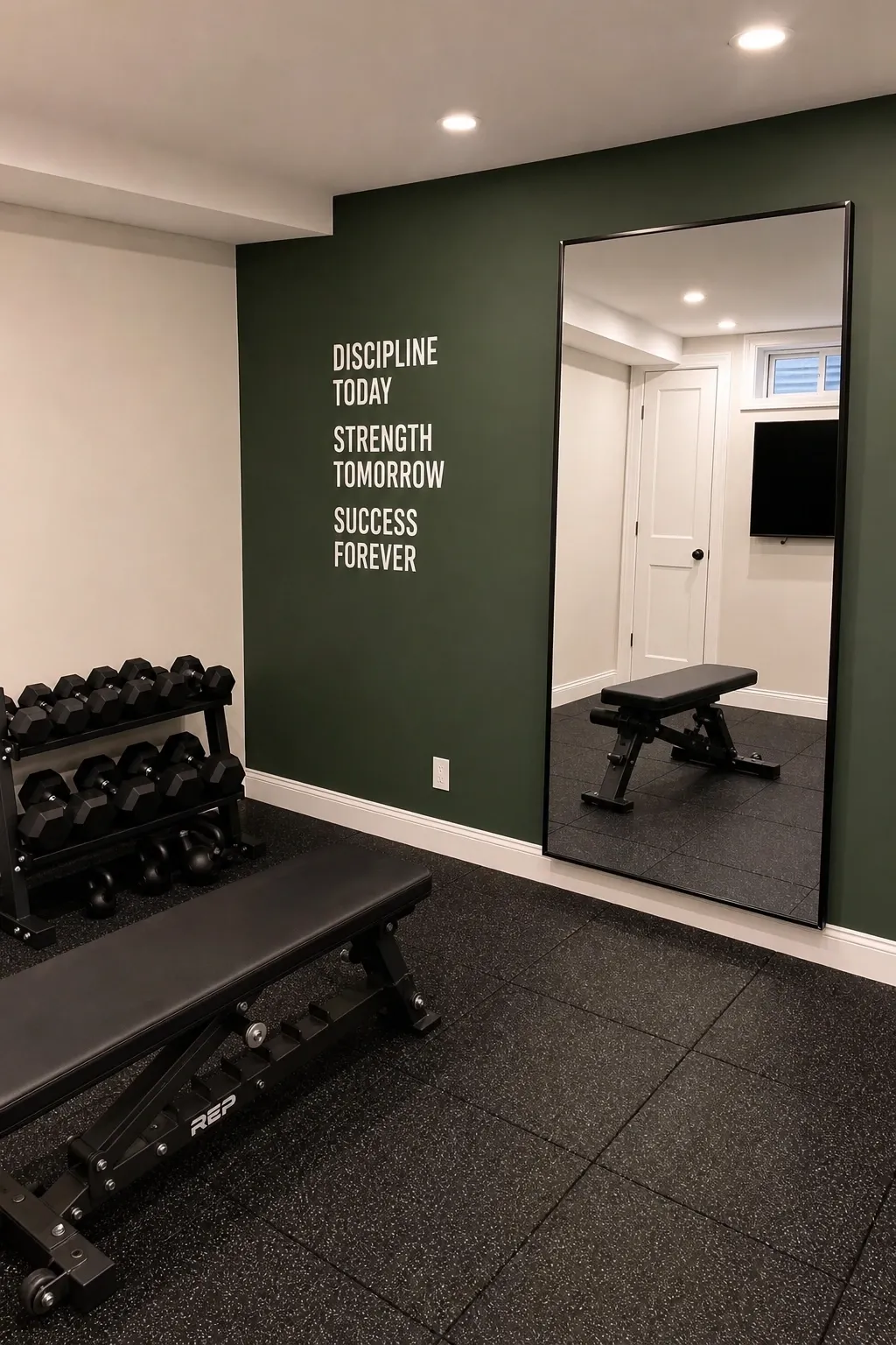 diy accent wall with paint alone in a basement