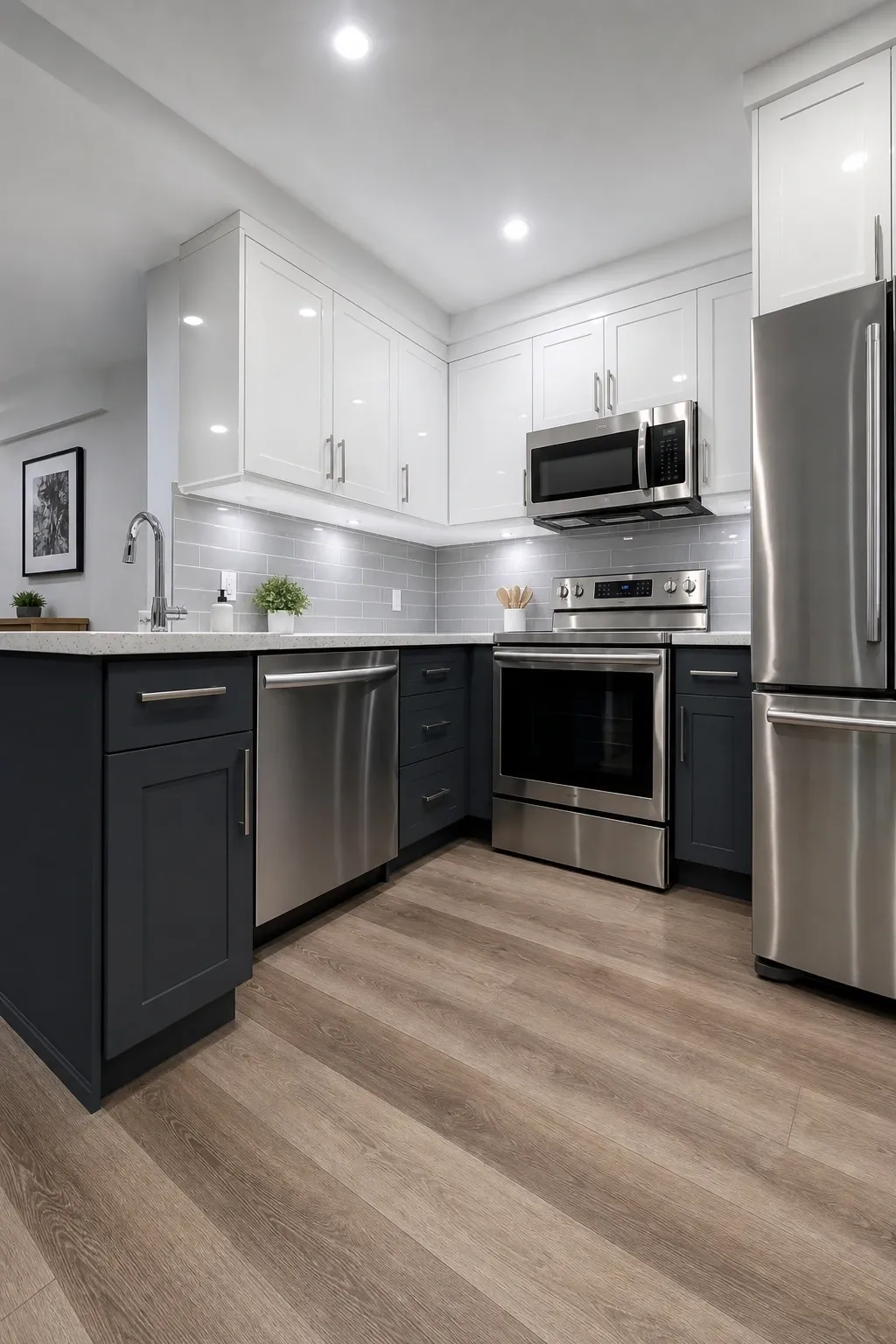 a high-gloss finish strategy in a kitchen