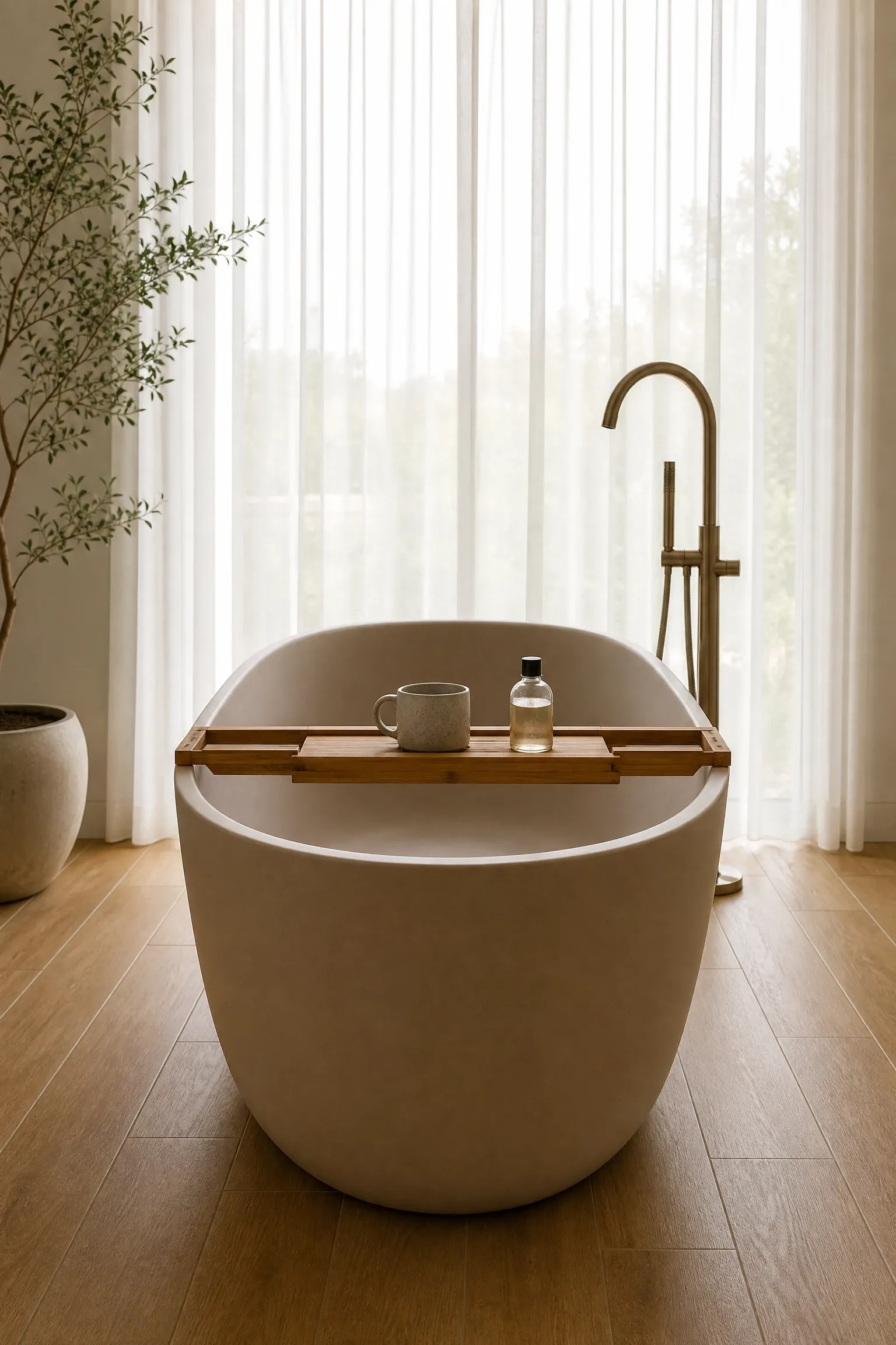 go for a freestanding soaking tub in a bathroom