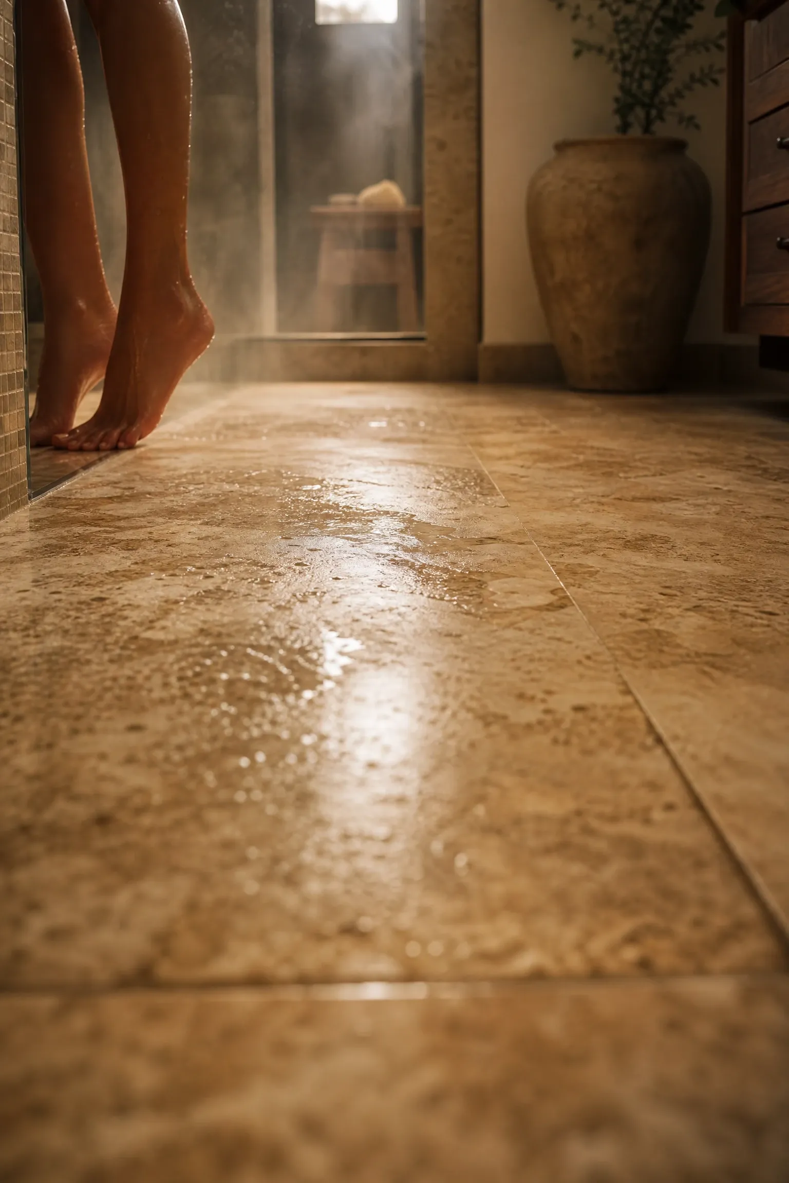 install radiant heated floors in a bathroom