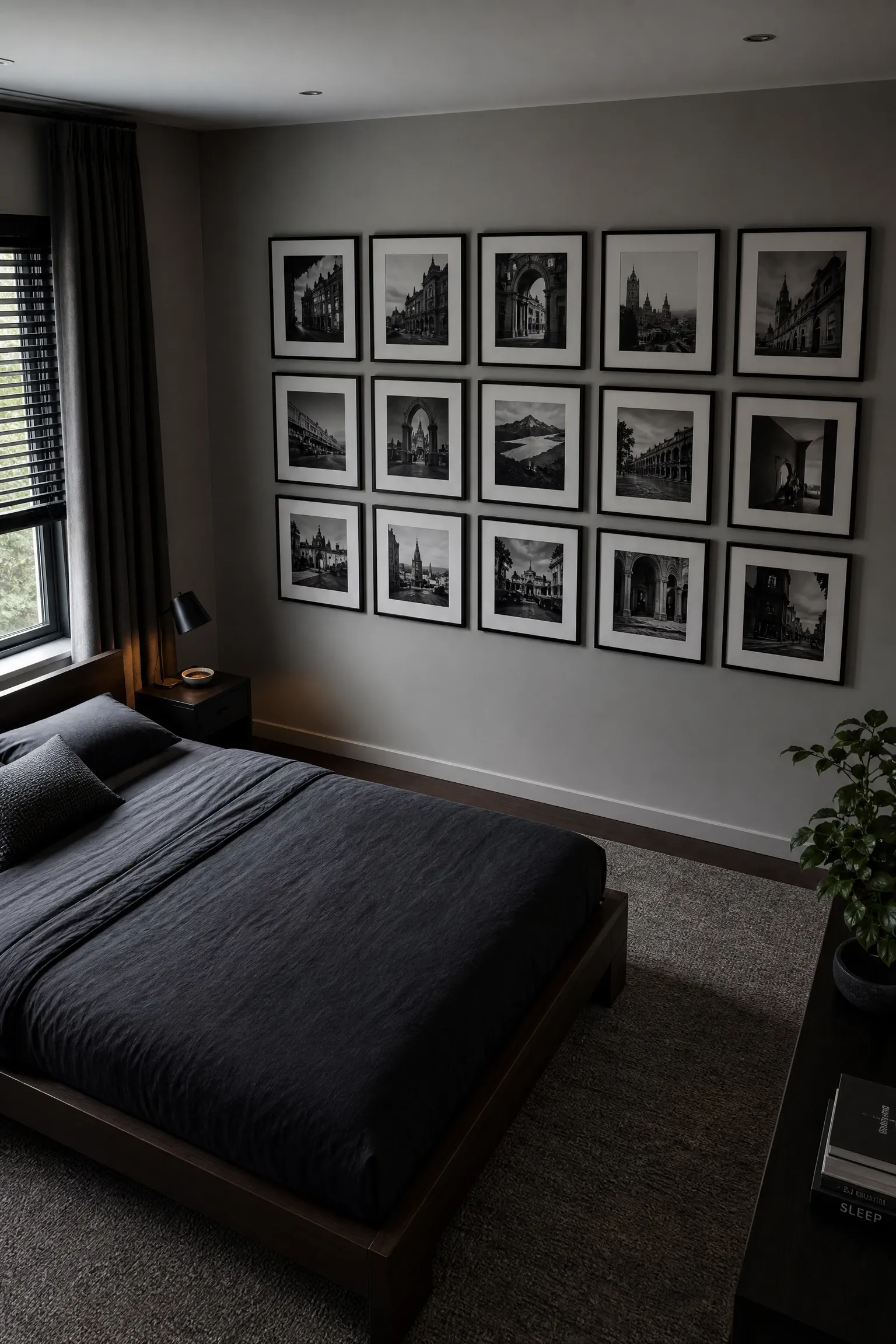 gallery wall as the bedroom focal point