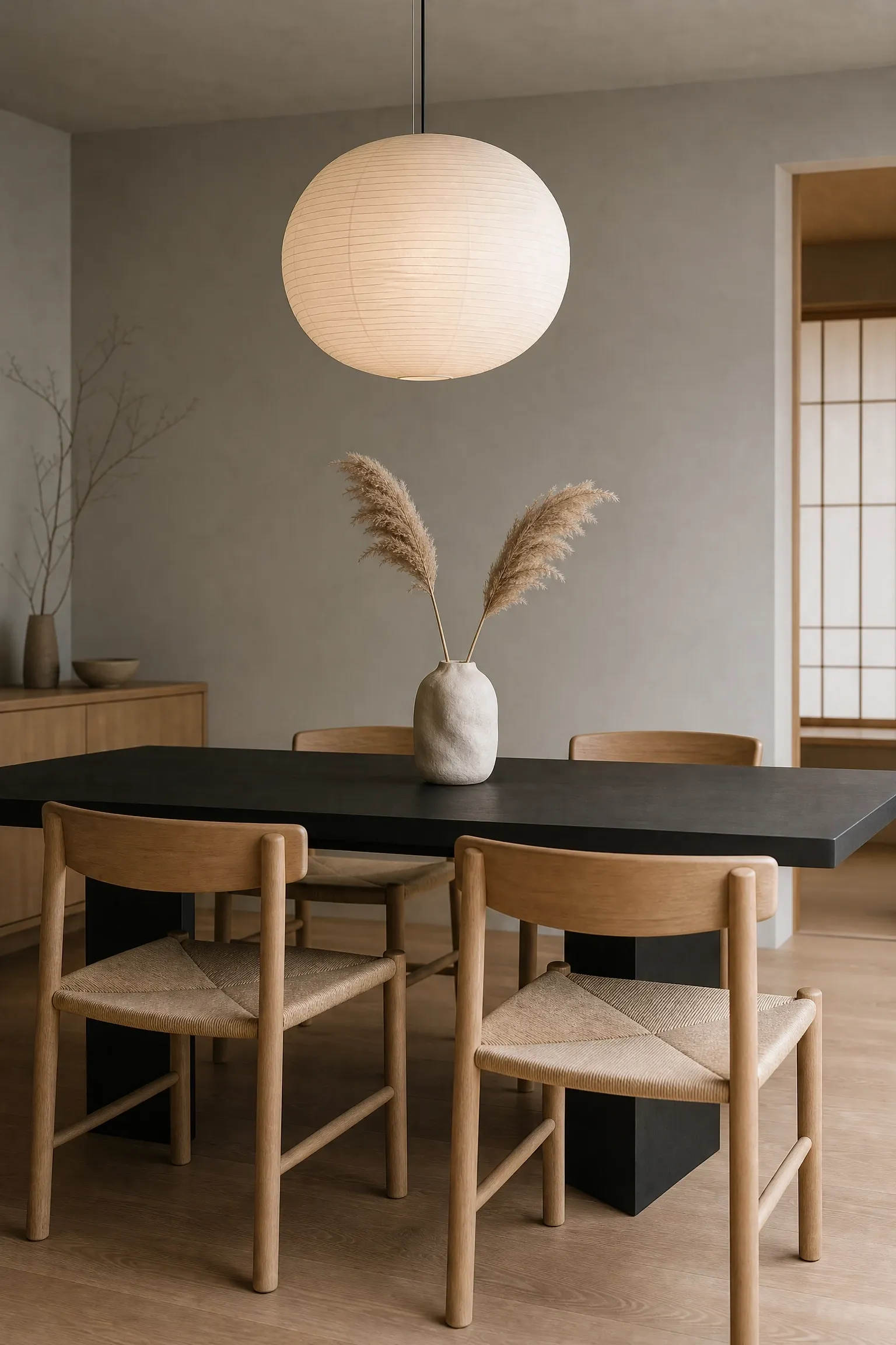 japandi style with wabi-sabi accessories