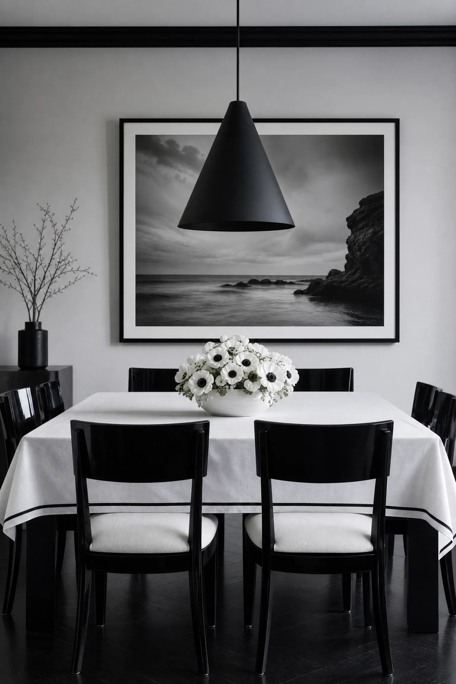 monochrome black and white with graphic art
