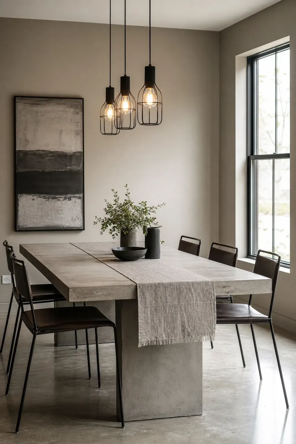 warm mushroom gray in a dining room
