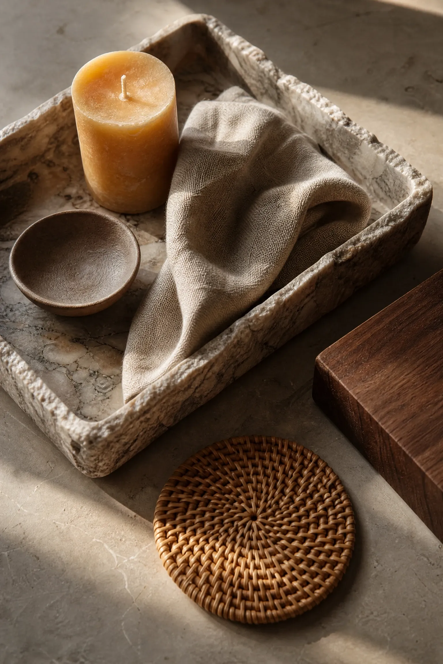 add warmth with natural materials