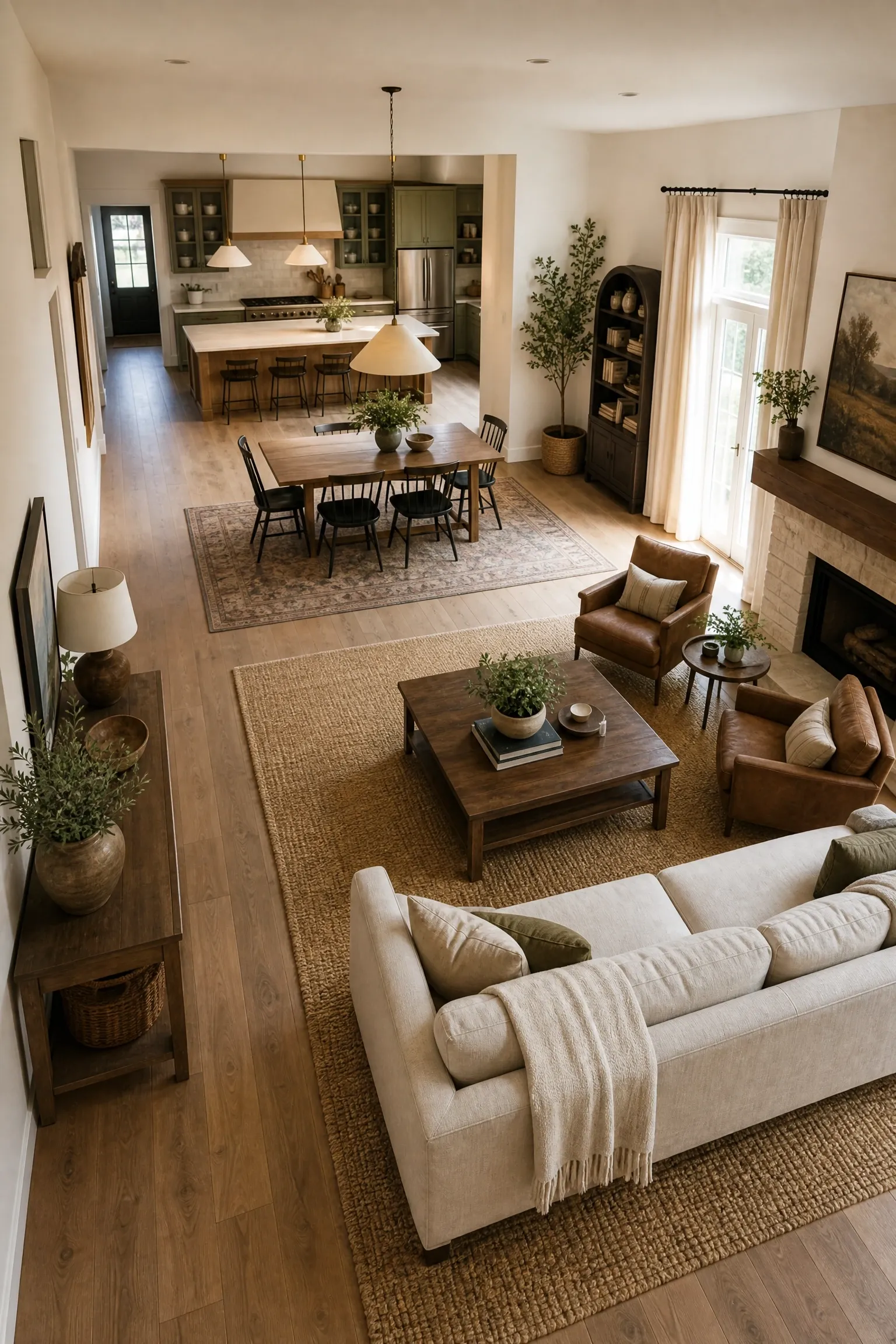 define zones in open-plan spaces