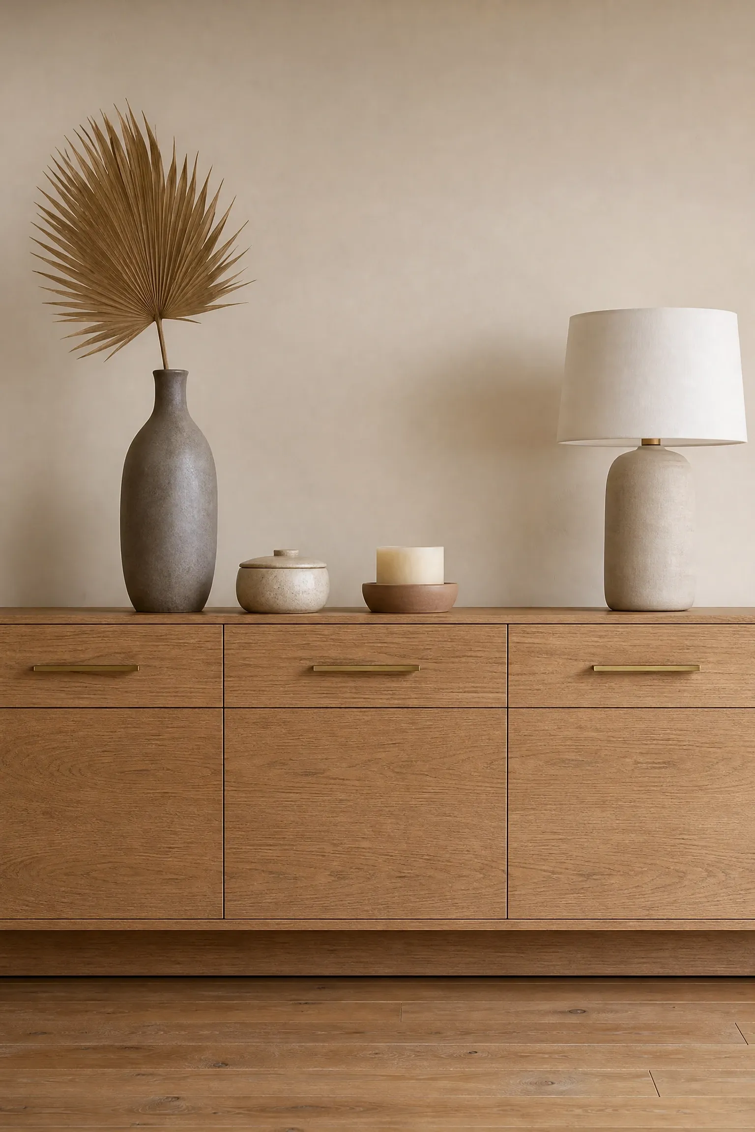 the low sideboard with open top styling in a dining room