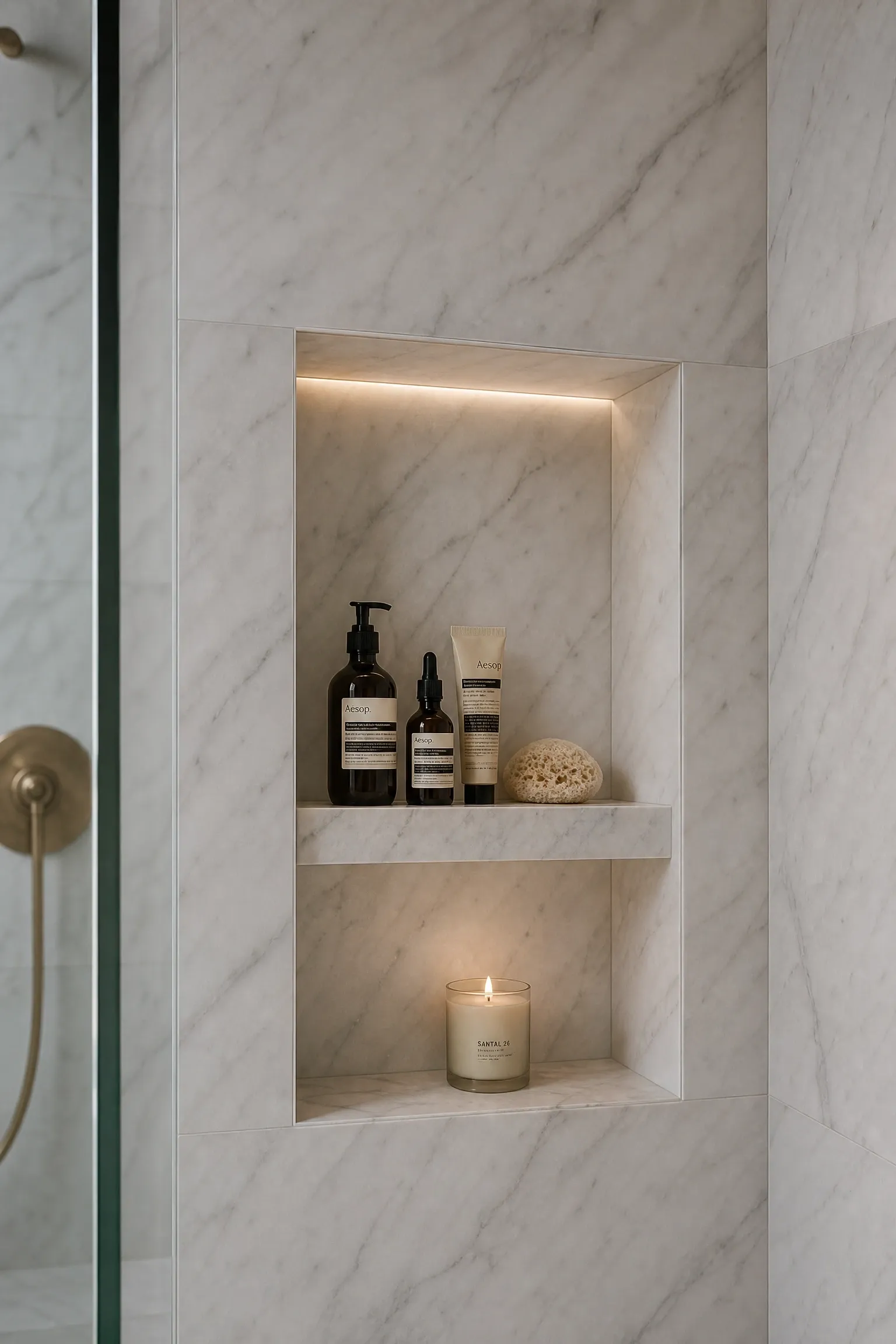 built-in shower niche