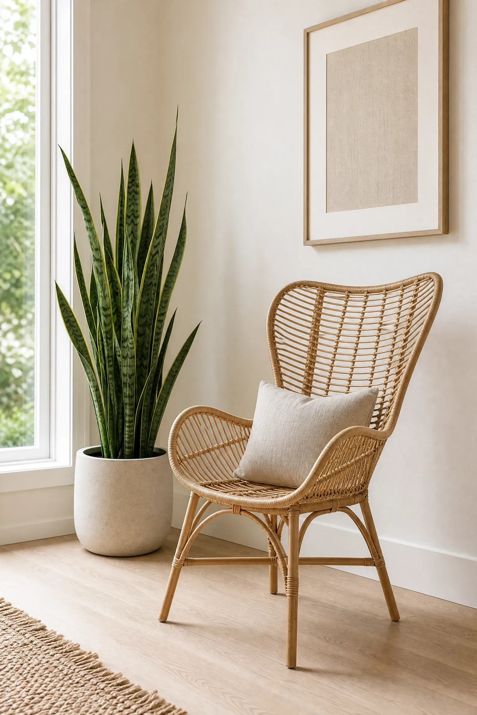 introduce a rattan or wicker statement piece