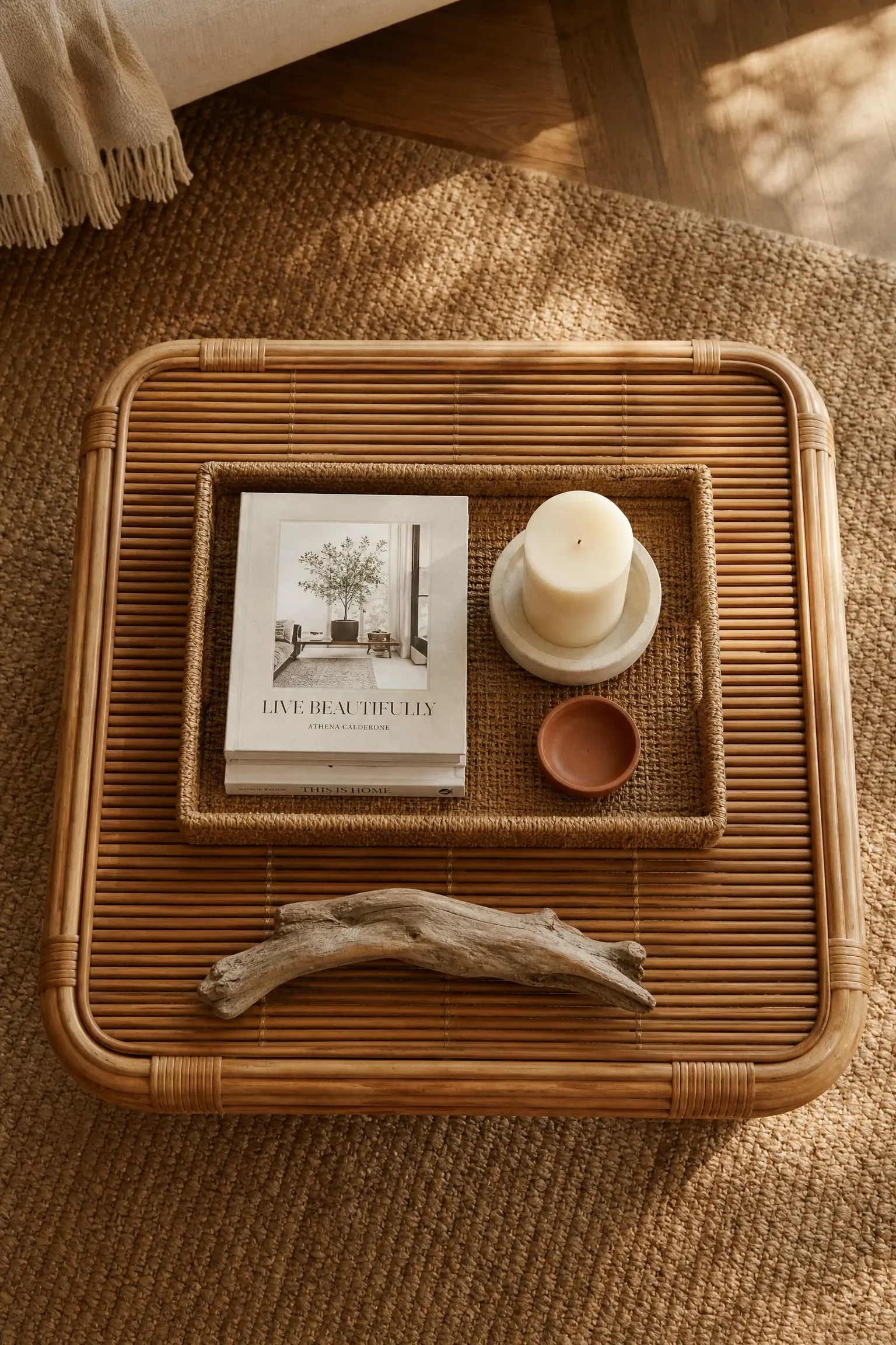 set up a summer-ready coffee table display