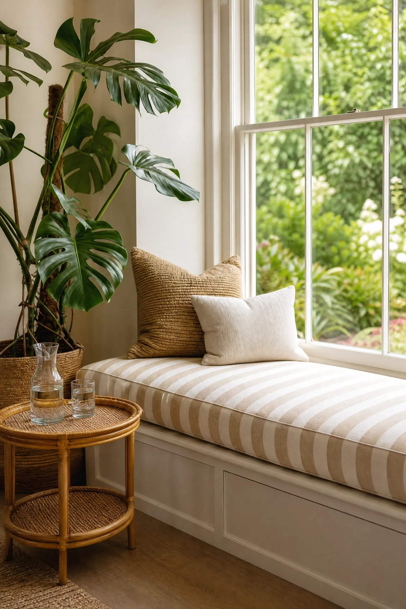 set up an outdoor-inspired reading nook indoors