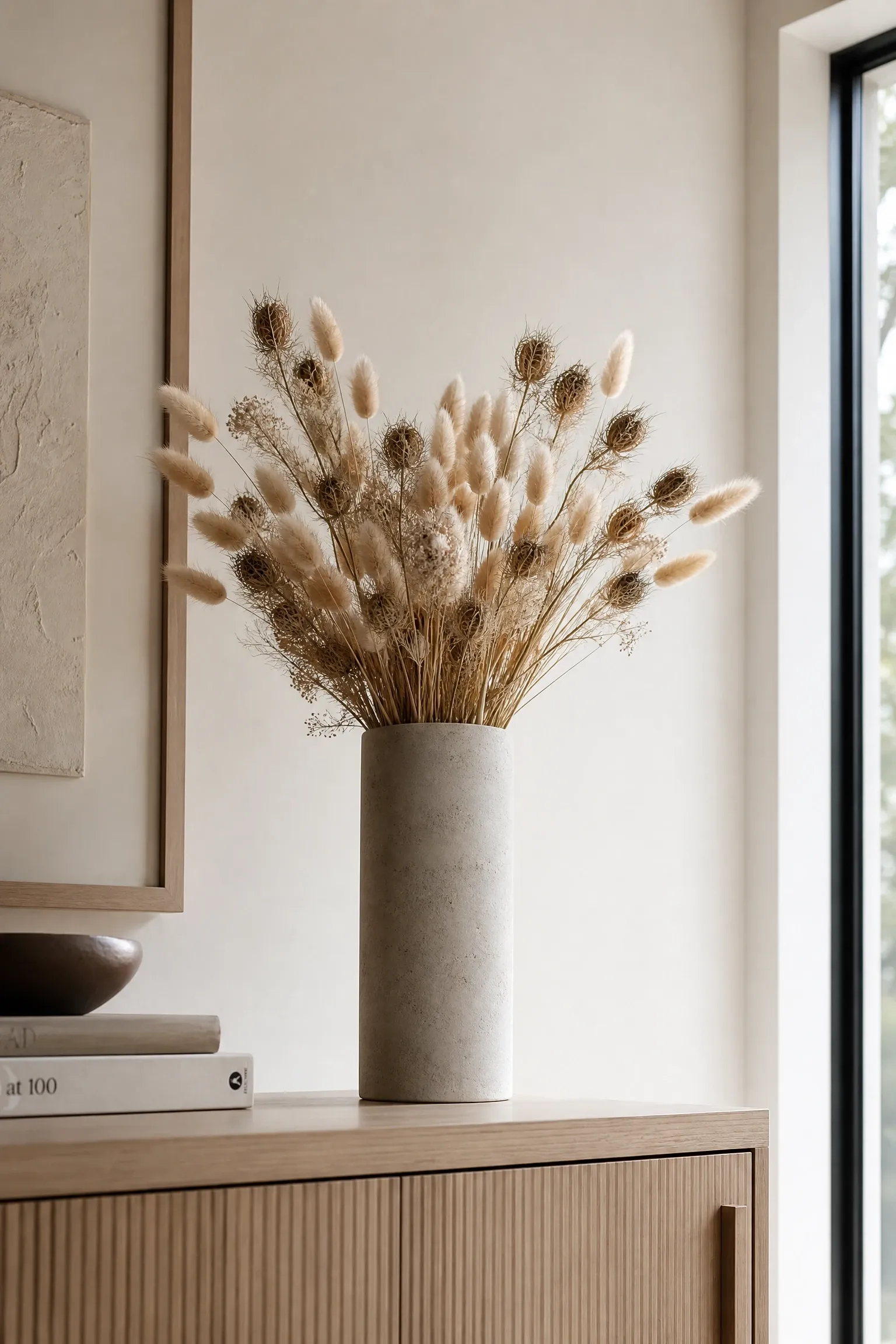 use dried botanicals for low-maintenance summer texture