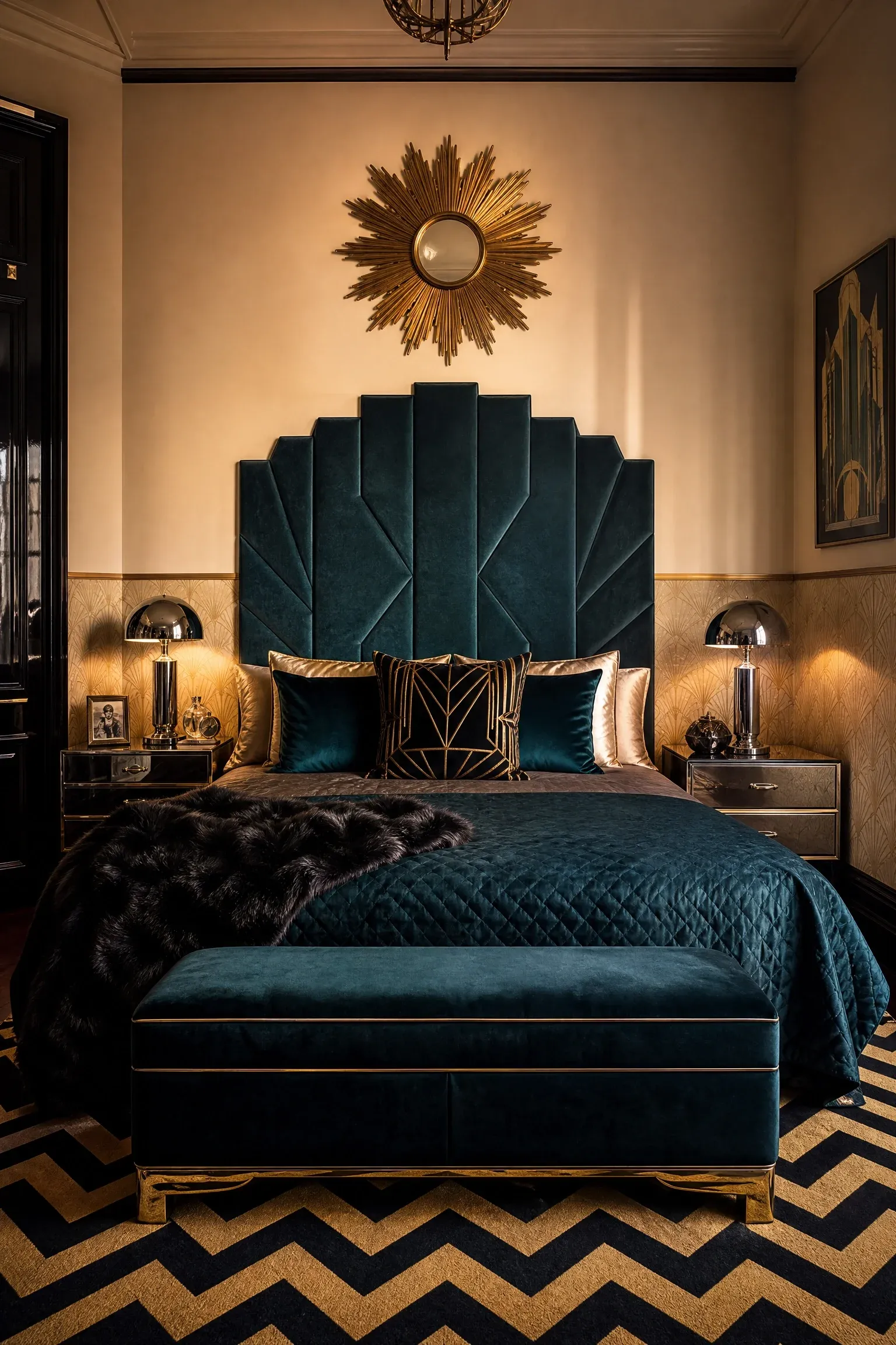 art deco bedroom