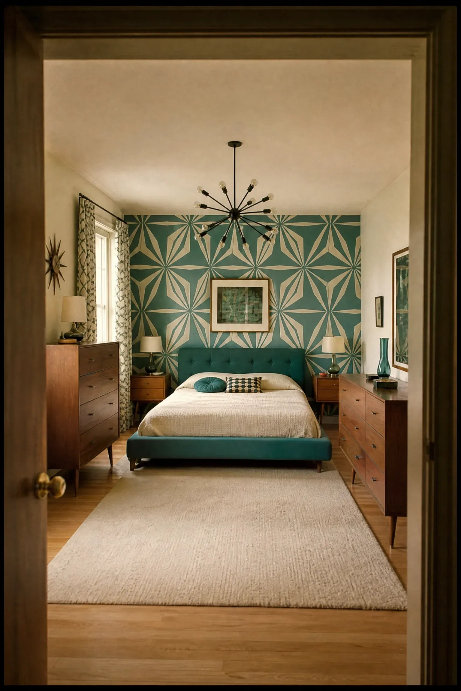 atomic age graphic bedroom