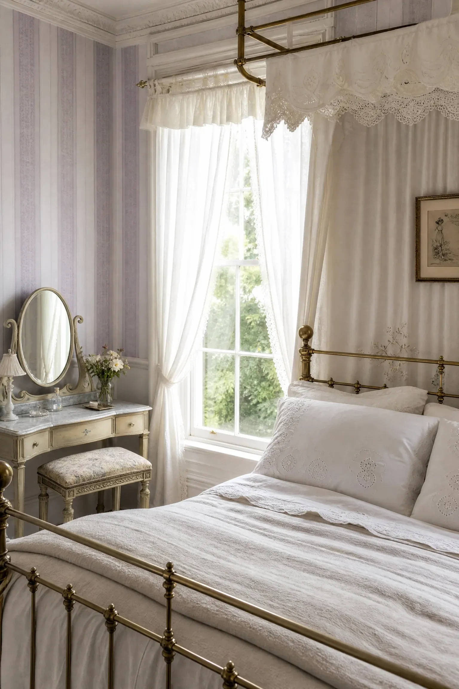 soft edwardian pastel bedroom