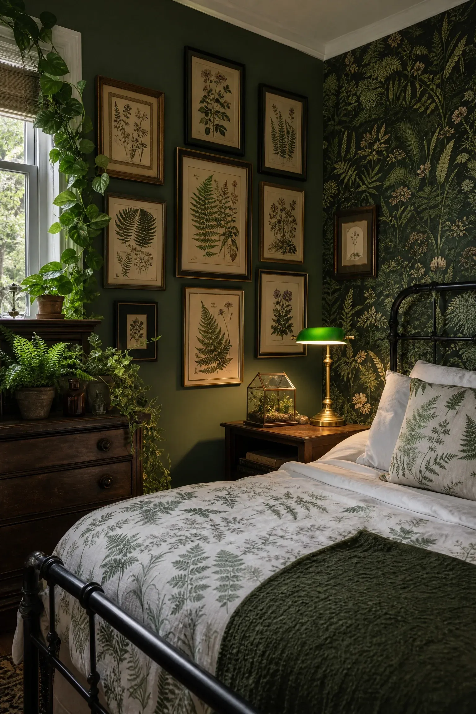 vintage botanist bedroom