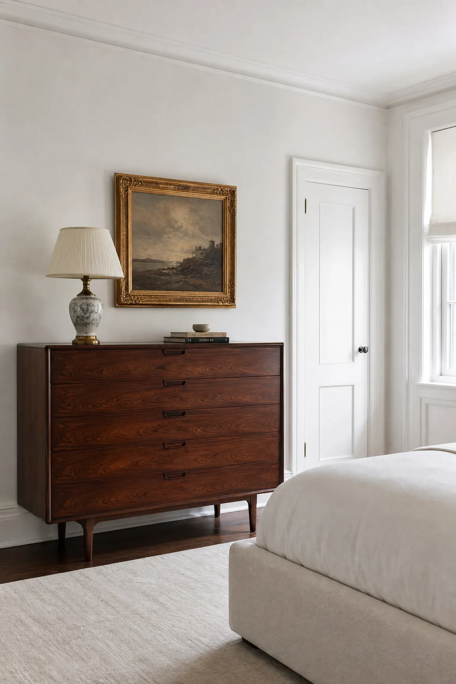 vintage meets contemporary minimalist bedroom