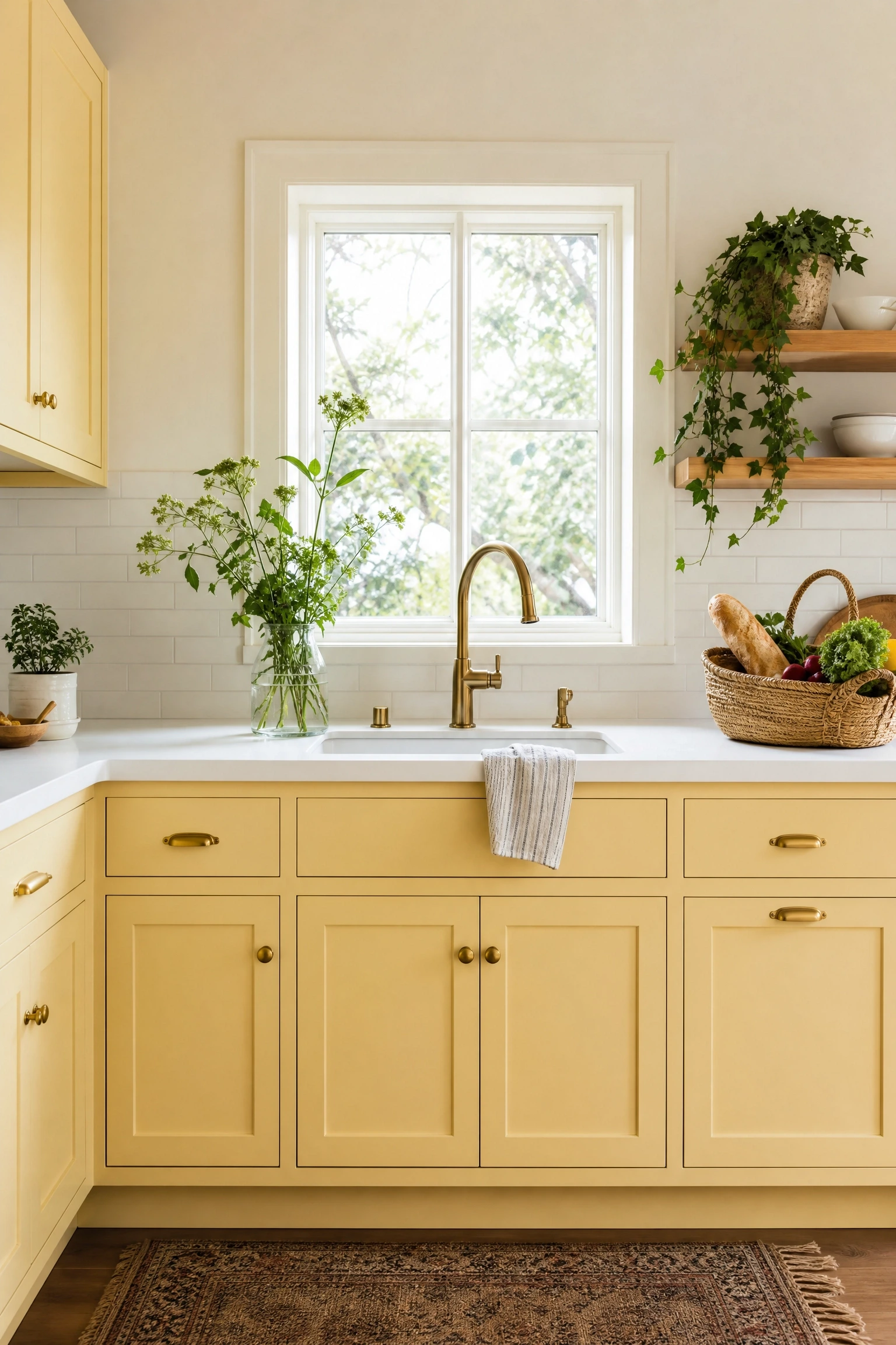 pastel yellow acrylic for a cheerful, bright kitchen