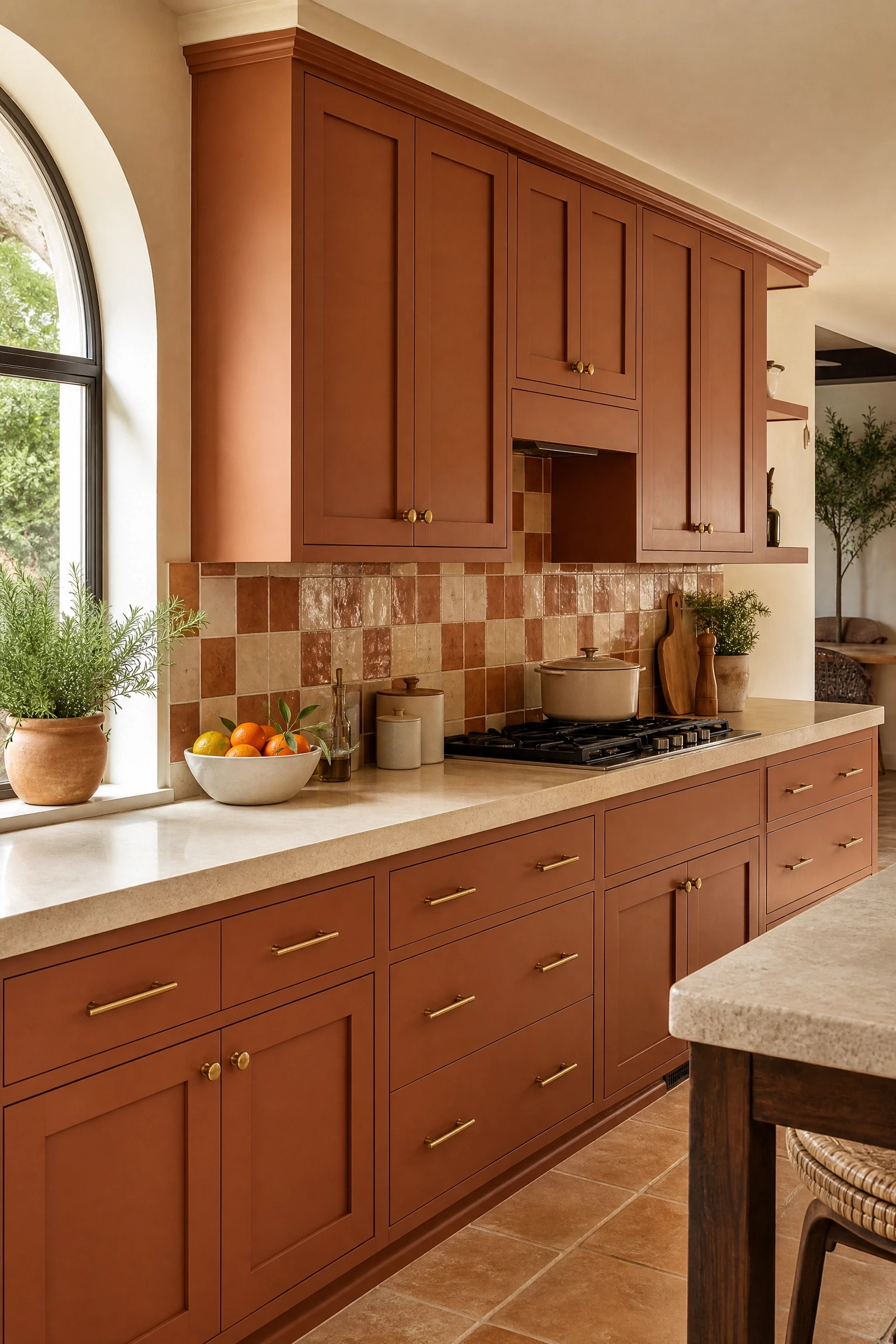 terracotta acrylic for a bold earthy kitchen