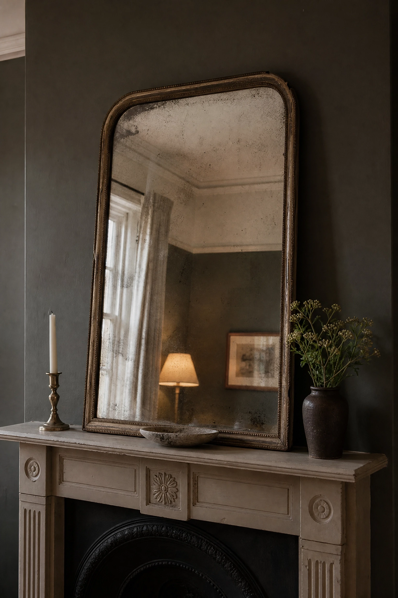 antique mirror as backdrop