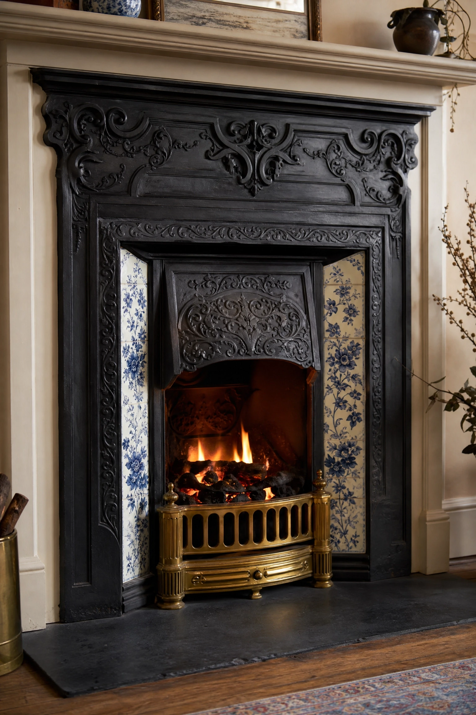 ornate cast iron victorian surround