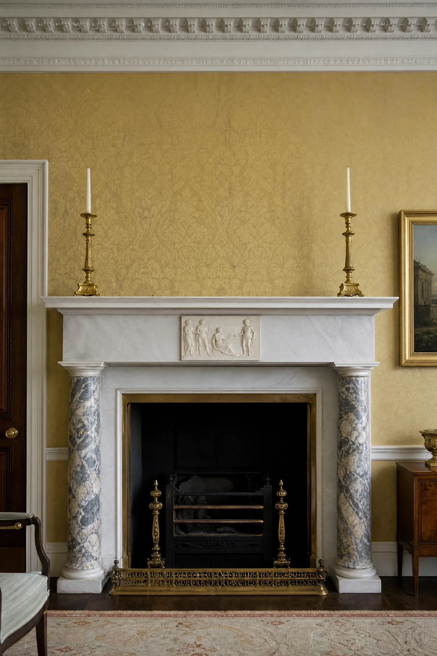 regency marble column mantel