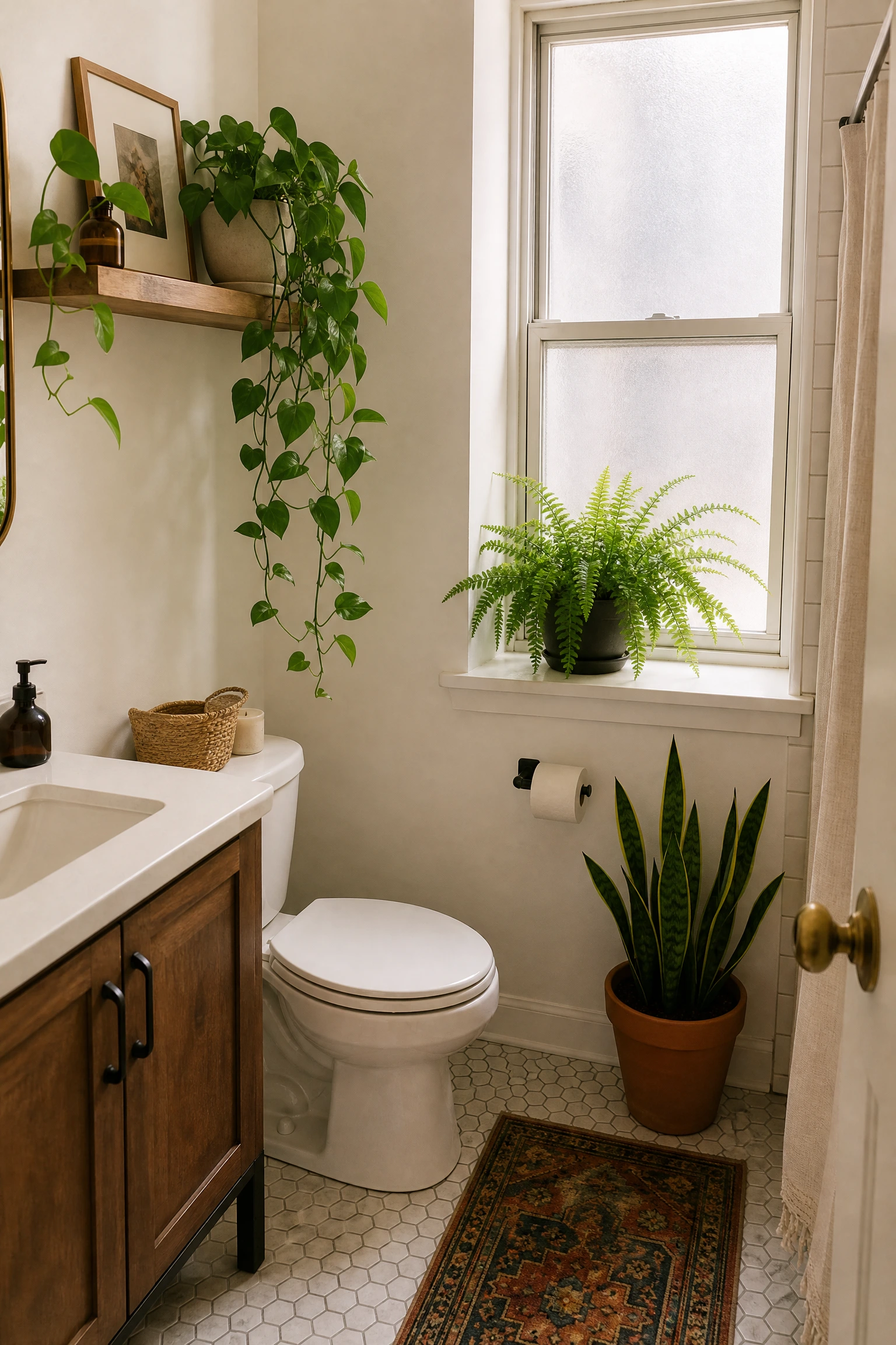 choose plants that thrive in humidity in a bathroom