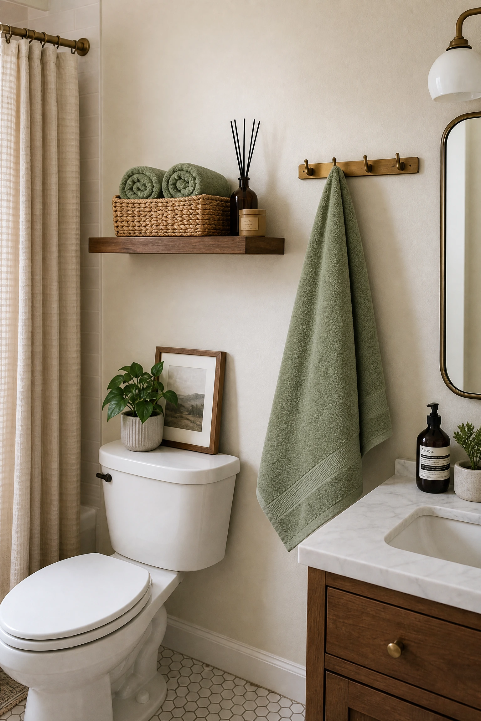 hang towels as decor, not just function in a bathroom