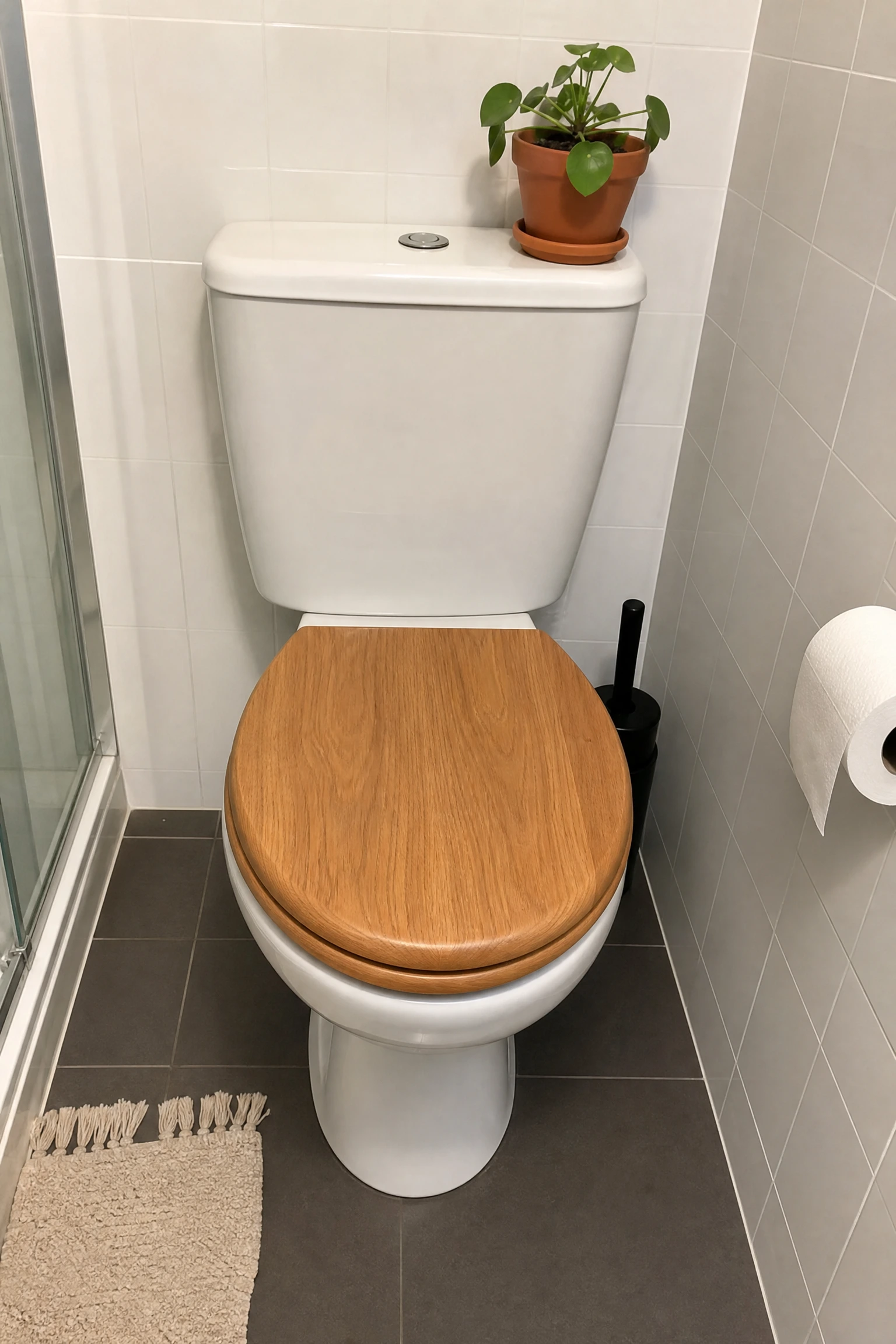 replace the toilet seat in a bathroom